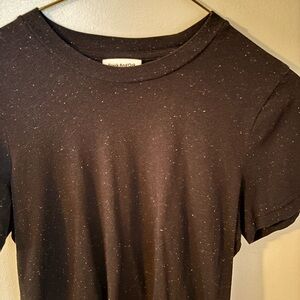 Frank & Oak Black Speckled Short Sleeve Tee